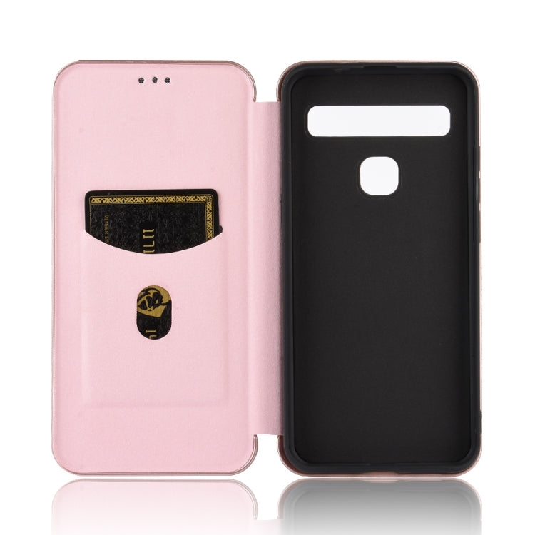 For TCL 10 Lite Carbon Fiber Texture Horizontal Flip TPU + PC + PU Leather Case with Card Slot