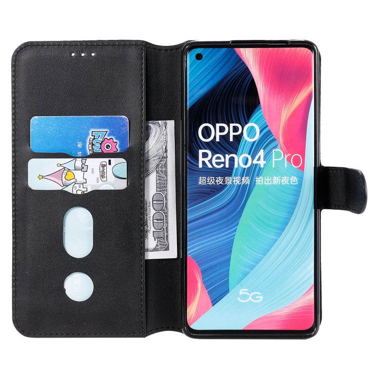 For OPPO Reno4 Pro 5G Classic Calf Texture PU + TPU Horizontal Flip Leather Case, with Holder & Card Slots & Wallet