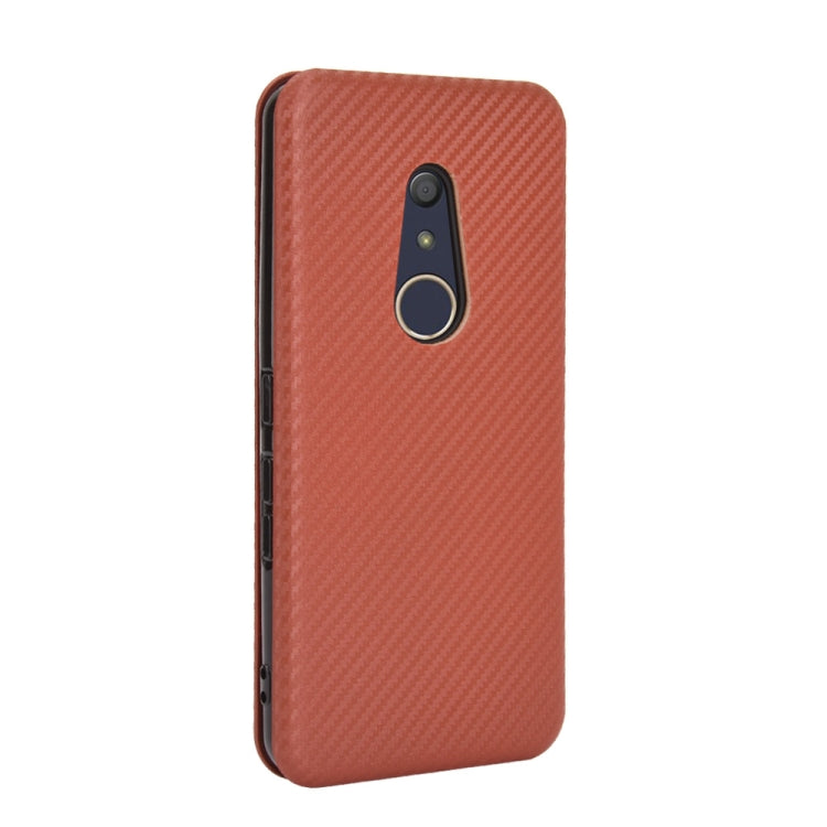 For Fujitsu Arrows Be4 (F-41A) Carbon Fiber Texture Horizontal Flip TPU + PC + PU Leather Case with Card Slot