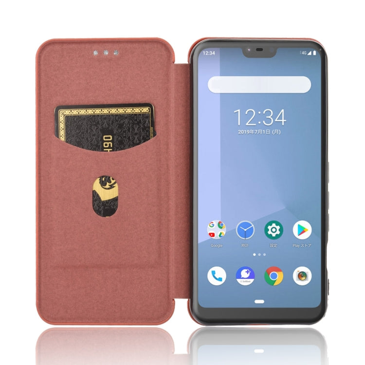 For Fujitsu Arrows U / 801FJ / Arrows J Carbon Fiber Texture Horizontal Flip TPU + PC + PU Leather Case with Card Slot