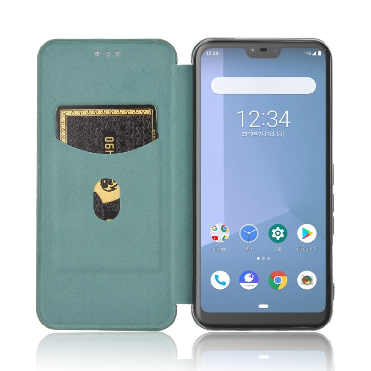 For Fujitsu Arrows U / 801FJ / Arrows J Carbon Fiber Texture Horizontal Flip TPU + PC + PU Leather Case with Card Slot