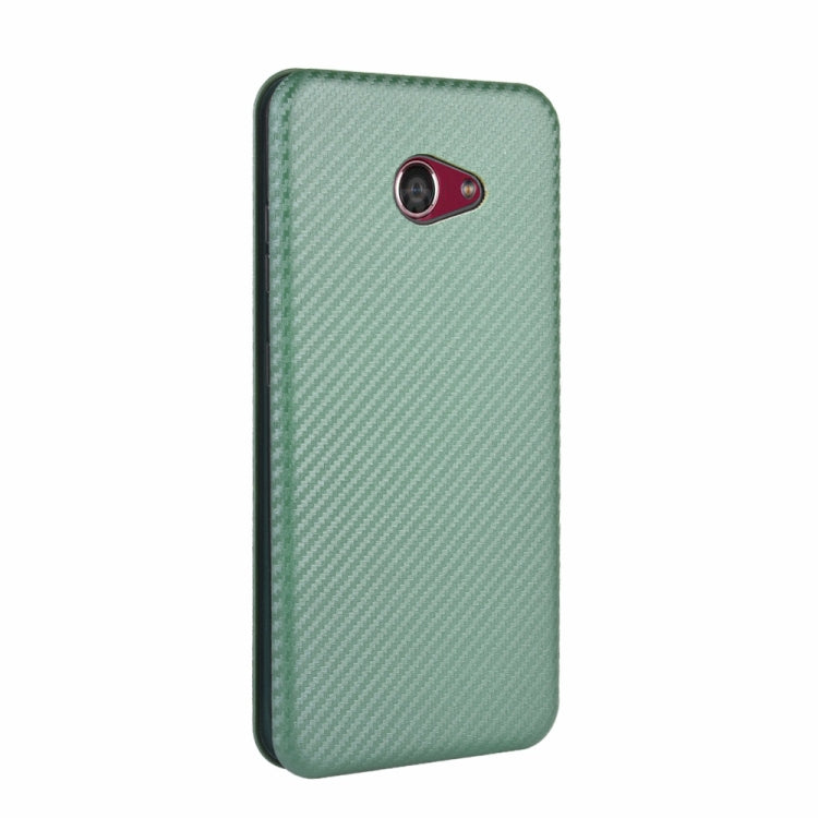 For Kyocera Basio 4 KYV47 Carbon Fiber Texture Horizontal Flip TPU + PC + PU Leather Case with Card Slot