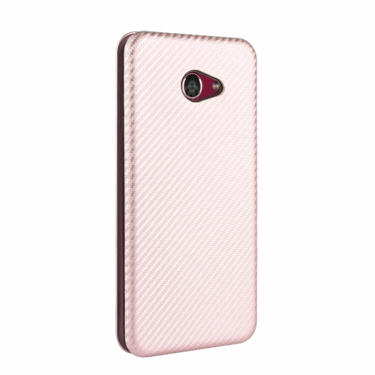 For Kyocera Basio 4 KYV47 Carbon Fiber Texture Horizontal Flip TPU + PC + PU Leather Case with Card Slot