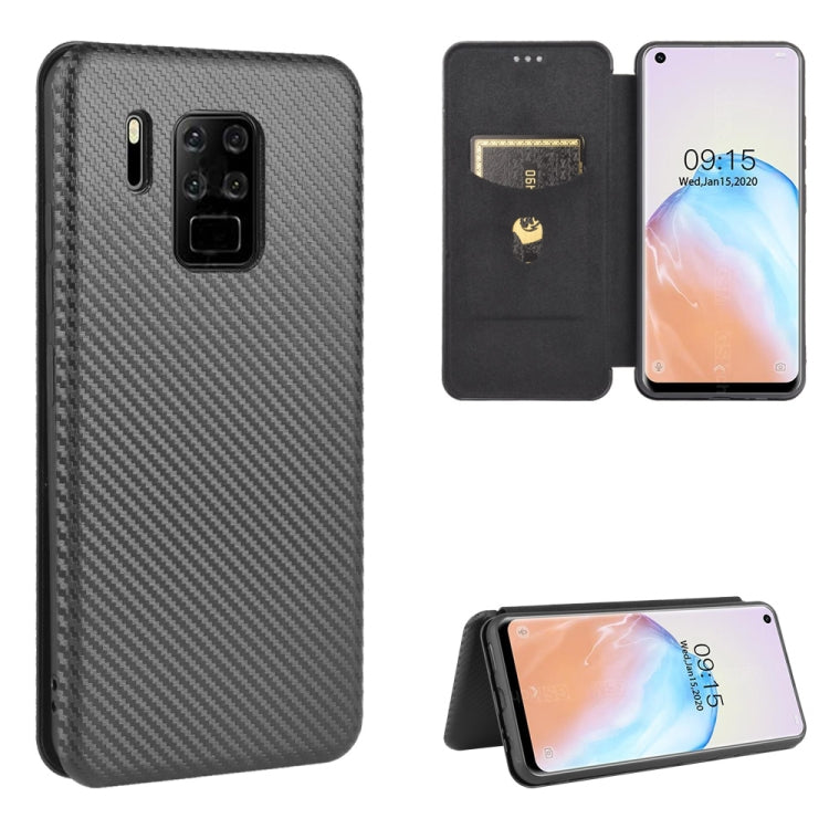 For Oukitel C18 Pro Carbon Fiber Texture Horizontal Flip TPU + PC + PU Leather Case with Card Slot