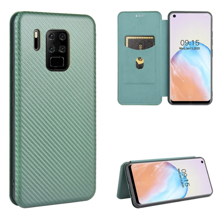 For Oukitel C18 Pro Carbon Fiber Texture Horizontal Flip TPU + PC + PU Leather Case with Card Slot