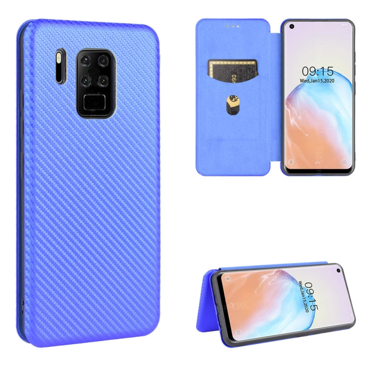 For Oukitel C18 Pro Carbon Fiber Texture Horizontal Flip TPU + PC + PU Leather Case with Card Slot