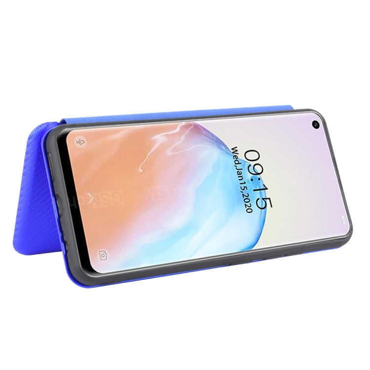 For Oukitel C18 Pro Carbon Fiber Texture Horizontal Flip TPU + PC + PU Leather Case with Card Slot