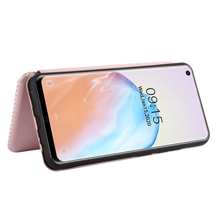 For Oukitel C18 Pro Carbon Fiber Texture Horizontal Flip TPU + PC + PU Leather Case with Card Slot