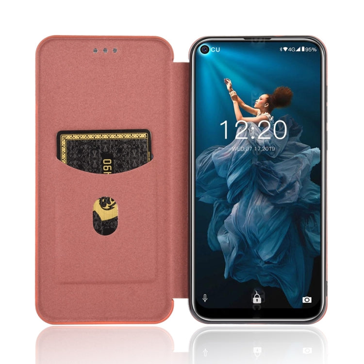 For Oukitel C17 / C17 Pro Carbon Fiber Texture Horizontal Flip TPU + PC + PU Leather Case with Card Slot