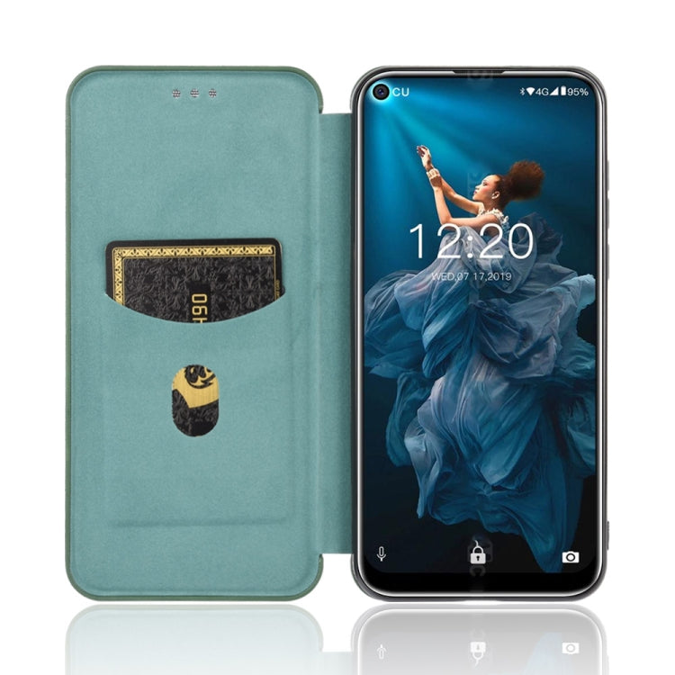 For Oukitel C17 / C17 Pro Carbon Fiber Texture Horizontal Flip TPU + PC + PU Leather Case with Card Slot