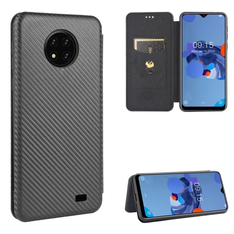 For Oukitel C19 Carbon Fiber Texture Horizontal Flip TPU + PC + PU Leather Case with Card Slot