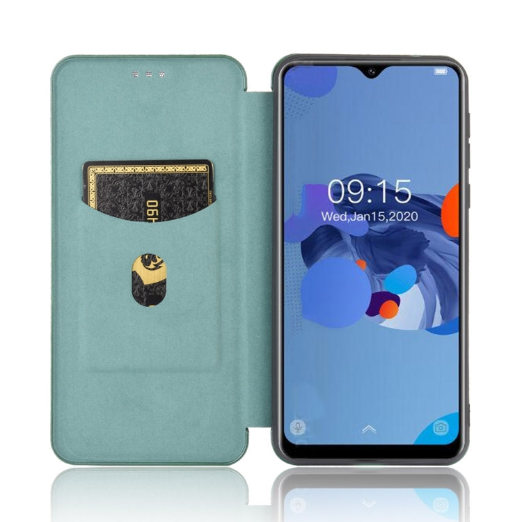 For Oukitel C19 Carbon Fiber Texture Horizontal Flip TPU + PC + PU Leather Case with Card Slot