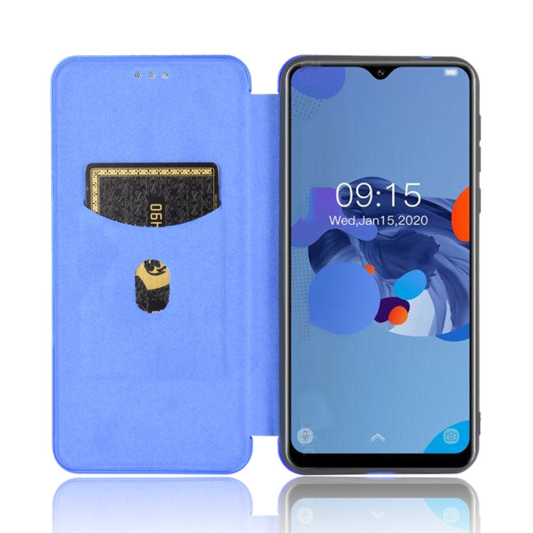 For Oukitel C19 Carbon Fiber Texture Horizontal Flip TPU + PC + PU Leather Case with Card Slot