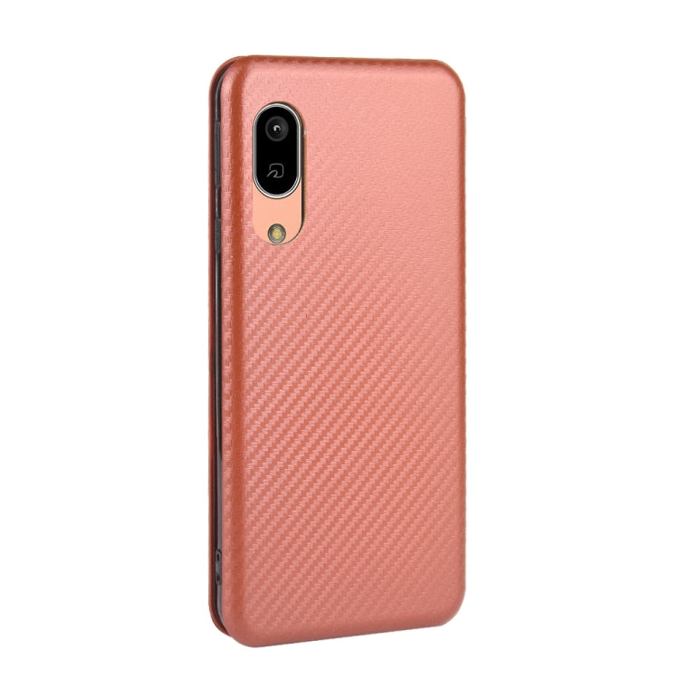 For Sharp Aquos Sense 3 Lite Carbon Fiber Texture Horizontal Flip TPU + PC + PU Leather Case with Card Slot