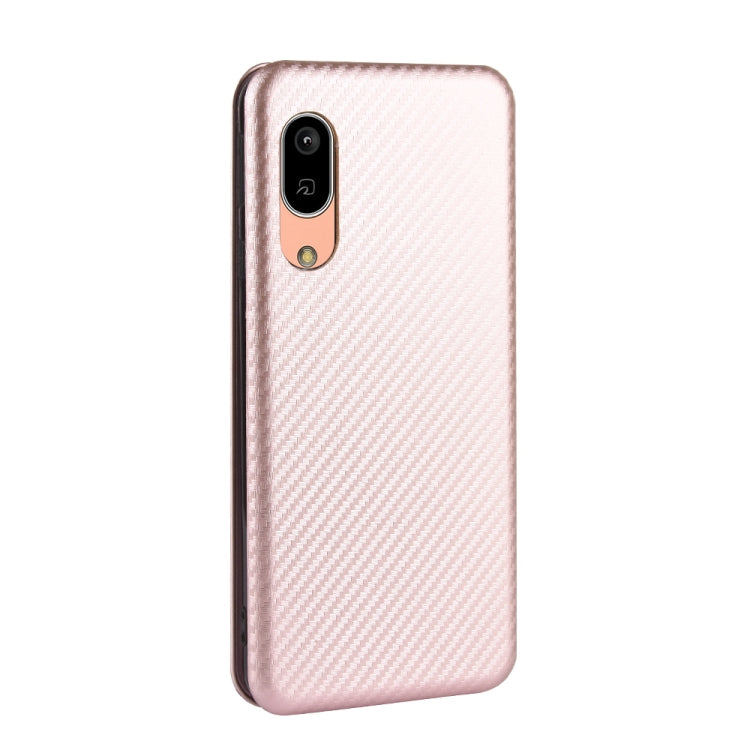 For Sharp Aquos Sense 3 Lite Carbon Fiber Texture Horizontal Flip TPU + PC + PU Leather Case with Card Slot
