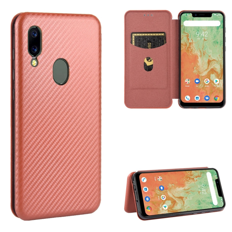 For UMIDIGI A3X Carbon Fiber Texture Horizontal Flip TPU + PC + PU Leather Case with Card Slot