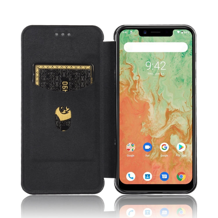 For UMIDIGI A3X Carbon Fiber Texture Horizontal Flip TPU + PC + PU Leather Case with Card Slot