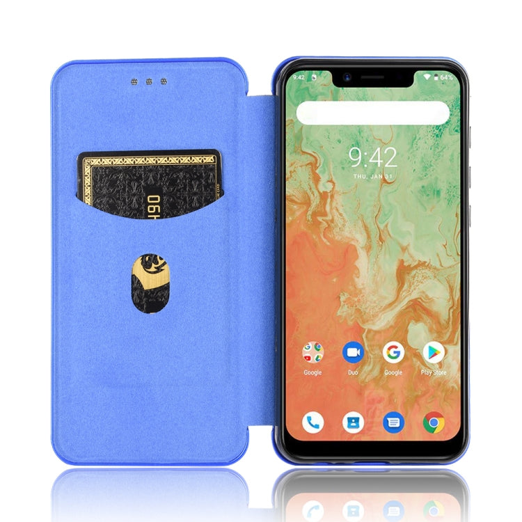 For UMIDIGI A3X Carbon Fiber Texture Horizontal Flip TPU + PC + PU Leather Case with Card Slot