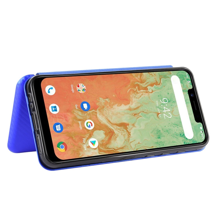 For UMIDIGI A3X Carbon Fiber Texture Horizontal Flip TPU + PC + PU Leather Case with Card Slot