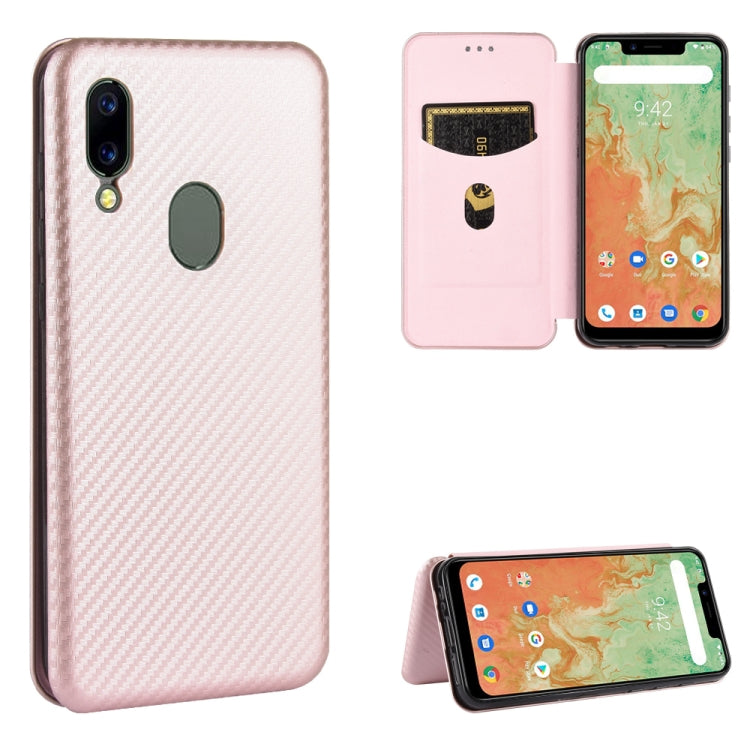 For UMIDIGI A3X Carbon Fiber Texture Horizontal Flip TPU + PC + PU Leather Case with Card Slot