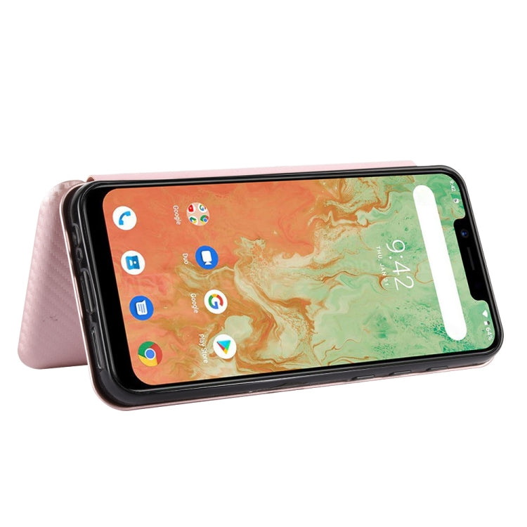 For UMIDIGI A3X Carbon Fiber Texture Horizontal Flip TPU + PC + PU Leather Case with Card Slot