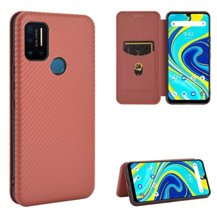 For UMIDIGI A7 Pro Carbon Fiber Texture Horizontal Flip TPU + PC + PU Leather Case with Card Slot