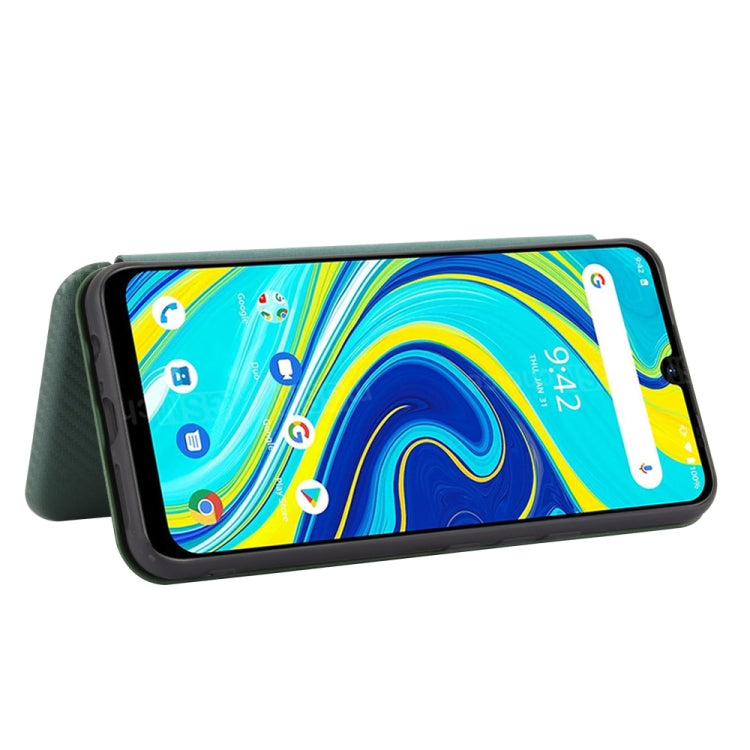 For UMIDIGI A7 Pro Carbon Fiber Texture Horizontal Flip TPU + PC + PU Leather Case with Card Slot