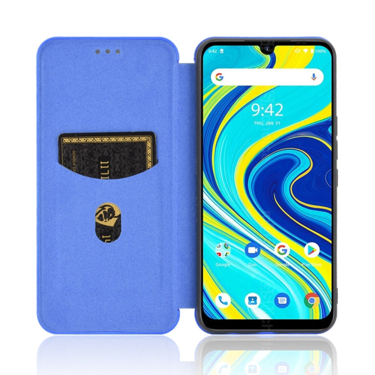 For UMIDIGI A7 Pro Carbon Fiber Texture Horizontal Flip TPU + PC + PU Leather Case with Card Slot