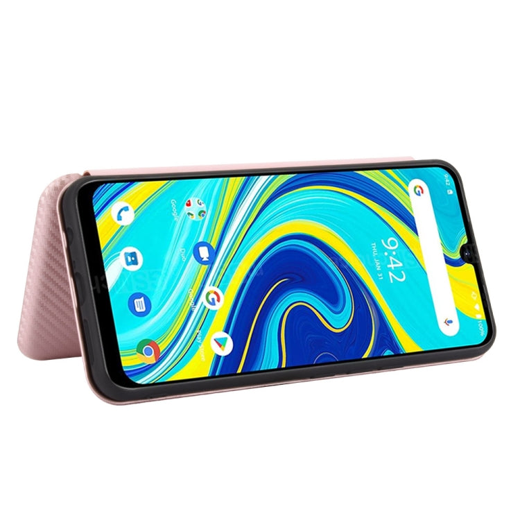 For UMIDIGI A7 Pro Carbon Fiber Texture Horizontal Flip TPU + PC + PU Leather Case with Card Slot