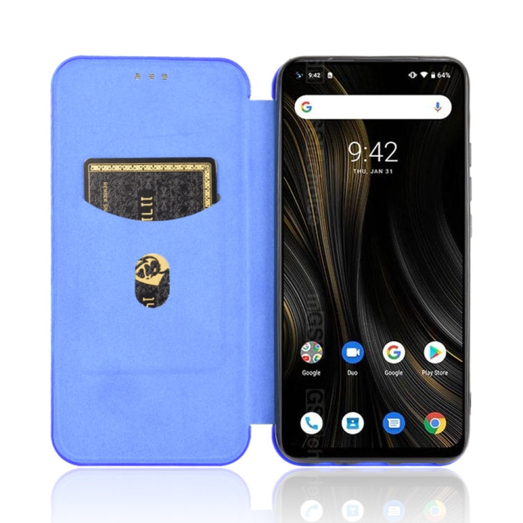 For UMIDIGI Power 3 Carbon Fiber Texture Horizontal Flip TPU + PC + PU Leather Case with Card Slot