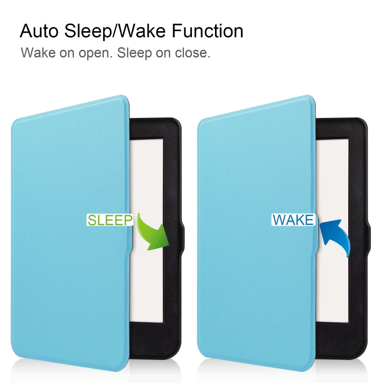 For KOBO Nia 6 inch Solid Color Horizontal Flip TPU + PU Leather Case, with Holder / Wake-up Function