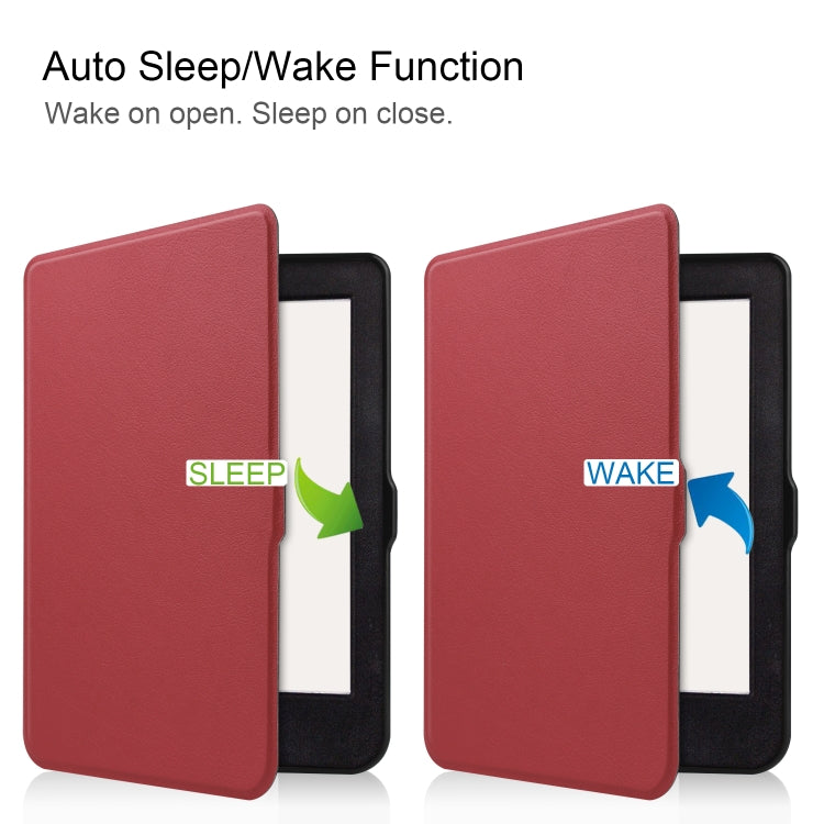 For KOBO Nia 6 inch Solid Color Horizontal Flip TPU + PU Leather Case, with Holder / Wake-up Function
