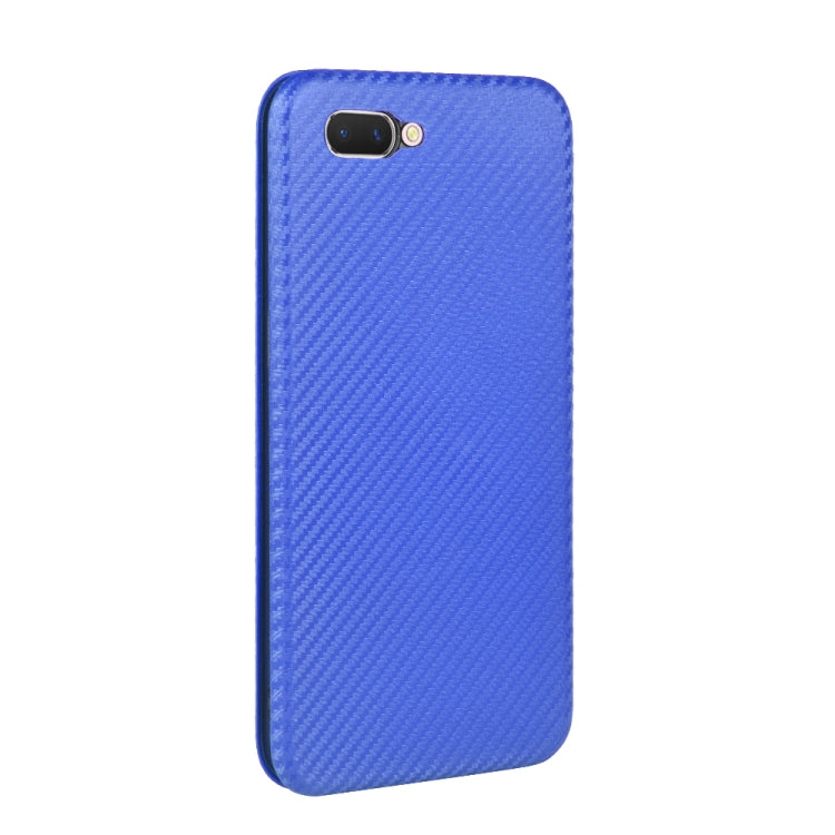 For OPPO A5(AX5) / A3s / A12e Carbon Fiber Texture Horizontal Flip TPU + PC + PU Leather Case with Card Slot