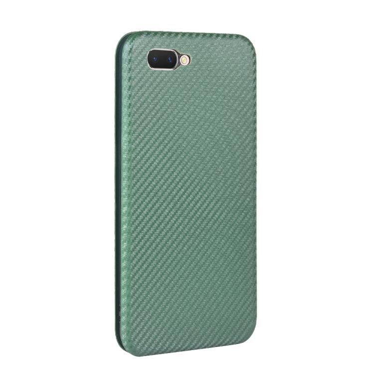 For OPPO A5(AX5) / A3s / A12e Carbon Fiber Texture Horizontal Flip TPU + PC + PU Leather Case with Card Slot