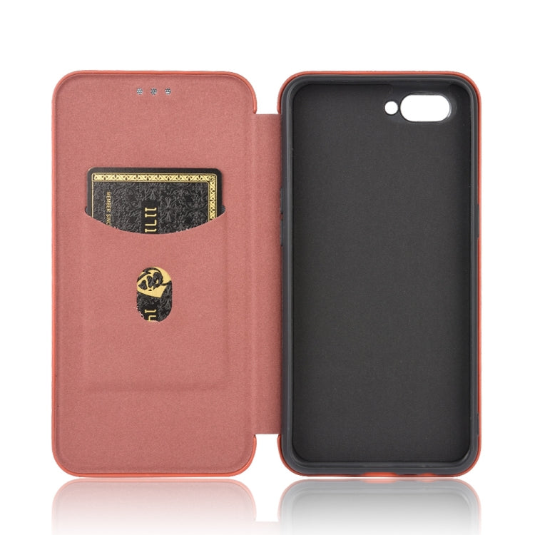 For OPPO A5(AX5) / A3s / A12e Carbon Fiber Texture Horizontal Flip TPU + PC + PU Leather Case with Card Slot