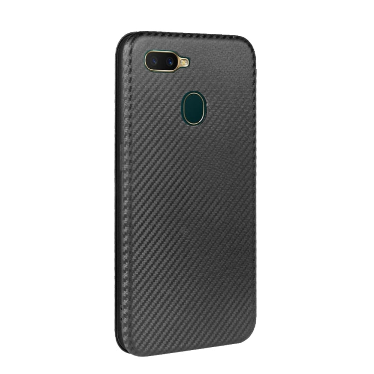 For OPPO A7(AX7) / A5s / AX5s / A12 Carbon Fiber Texture Horizontal Flip TPU + PC + PU Leather Case with Card Slot