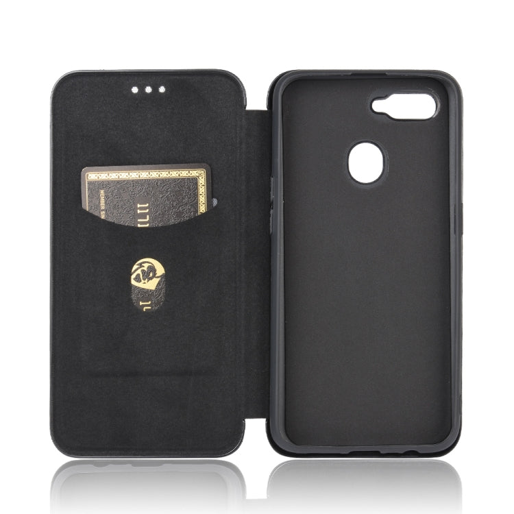 For OPPO A7(AX7) / A5s / AX5s / A12 Carbon Fiber Texture Horizontal Flip TPU + PC + PU Leather Case with Card Slot