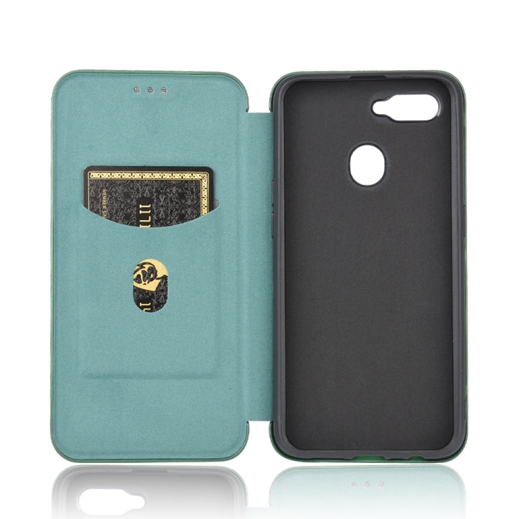 For OPPO A7(AX7) / A5s / AX5s / A12 Carbon Fiber Texture Horizontal Flip TPU + PC + PU Leather Case with Card Slot