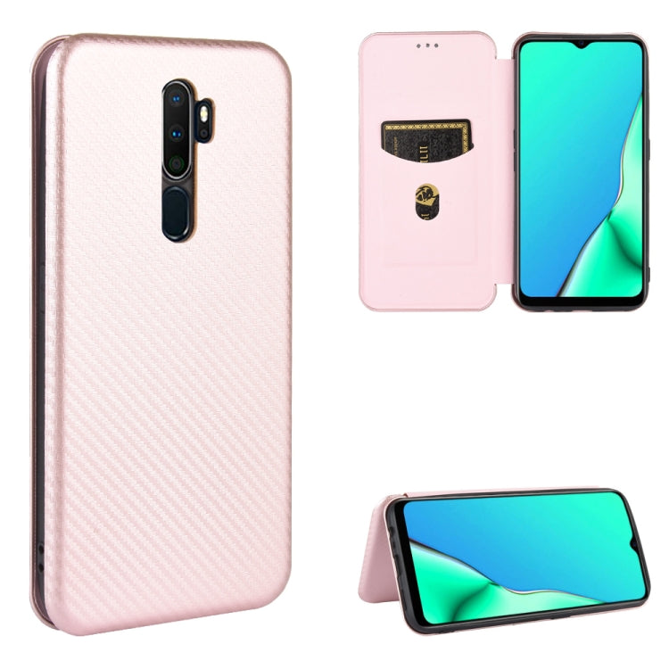 For OPPO A9 (2020) / A11 / A11X / A5 (2020) Carbon Fiber Texture Horizontal Flip TPU + PC + PU Leather Case with Card Slot