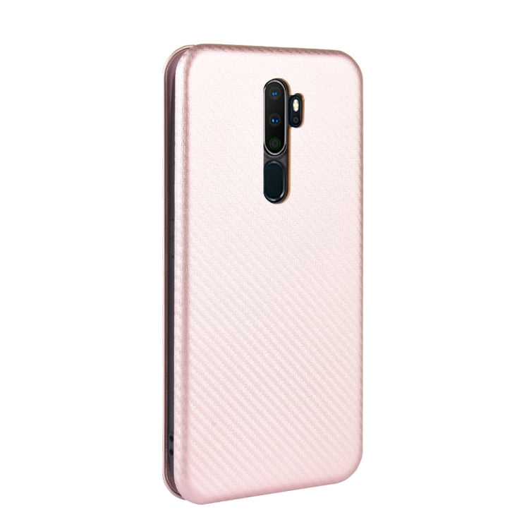 For OPPO A9 (2020) / A11 / A11X / A5 (2020) Carbon Fiber Texture Horizontal Flip TPU + PC + PU Leather Case with Card Slot