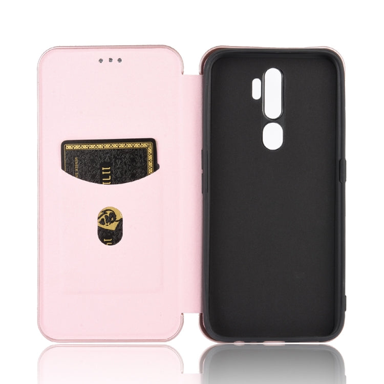 For OPPO A9 (2020) / A11 / A11X / A5 (2020) Carbon Fiber Texture Horizontal Flip TPU + PC + PU Leather Case with Card Slot