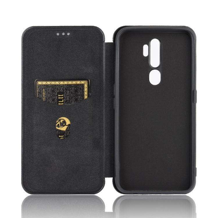 For OPPO A9 (2020) / A11 / A11X / A5 (2020) Carbon Fiber Texture Horizontal Flip TPU + PC + PU Leather Case with Card Slot