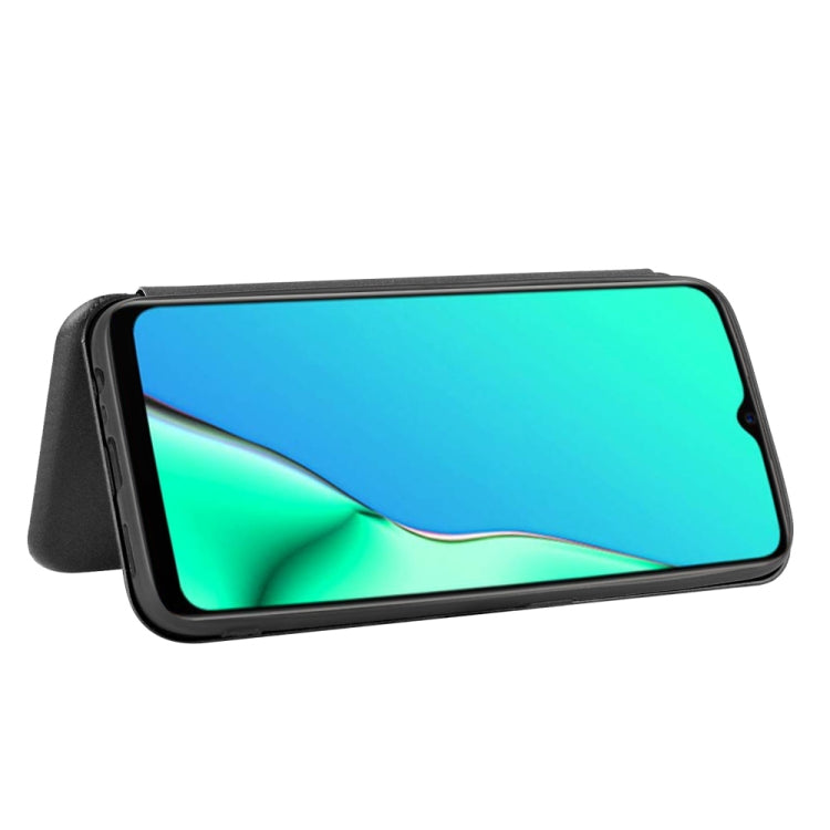 For OPPO A9 (2020) / A11 / A11X / A5 (2020) Carbon Fiber Texture Horizontal Flip TPU + PC + PU Leather Case with Card Slot