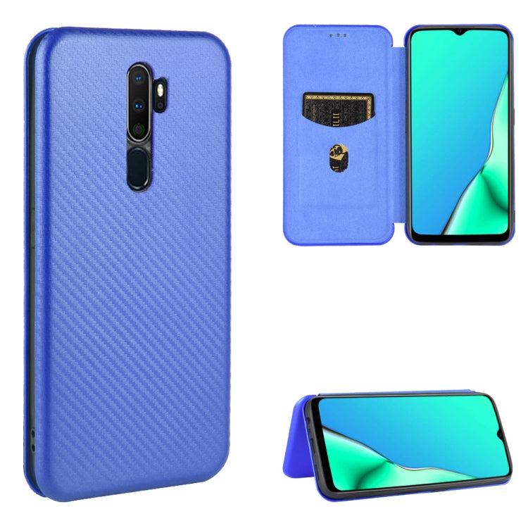 For OPPO A9 (2020) / A11 / A11X / A5 (2020) Carbon Fiber Texture Horizontal Flip TPU + PC + PU Leather Case with Card Slot