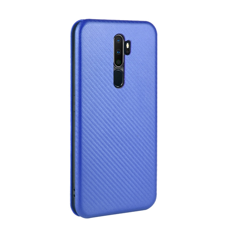 For OPPO A9 (2020) / A11 / A11X / A5 (2020) Carbon Fiber Texture Horizontal Flip TPU + PC + PU Leather Case with Card Slot