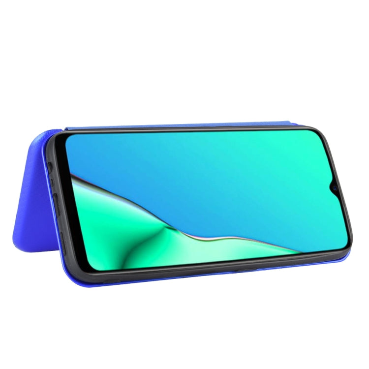 For OPPO A9 (2020) / A11 / A11X / A5 (2020) Carbon Fiber Texture Horizontal Flip TPU + PC + PU Leather Case with Card Slot