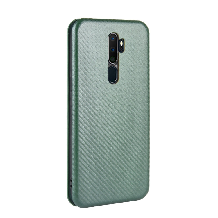 For OPPO A9 (2020) / A11 / A11X / A5 (2020) Carbon Fiber Texture Horizontal Flip TPU + PC + PU Leather Case with Card Slot