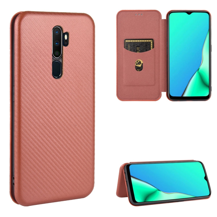 For OPPO A9 (2020) / A11 / A11X / A5 (2020) Carbon Fiber Texture Horizontal Flip TPU + PC + PU Leather Case with Card Slot