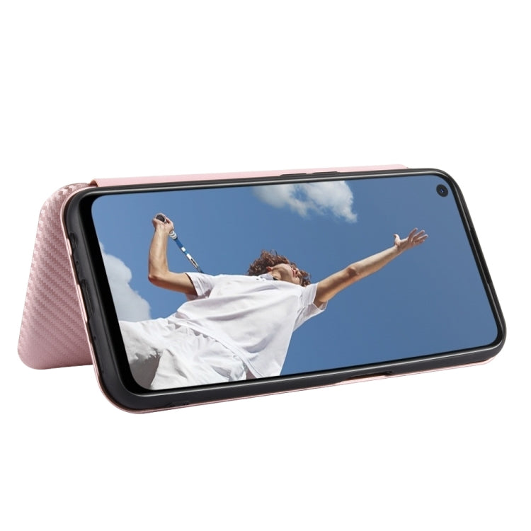 For OPPO A52 / A72 / A92 Carbon Fiber Texture Horizontal Flip TPU + PC + PU Leather Case with Card Slot