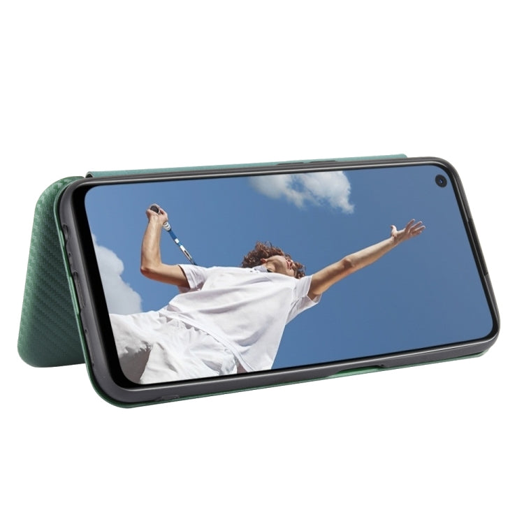 For OPPO A52 / A72 / A92 Carbon Fiber Texture Horizontal Flip TPU + PC + PU Leather Case with Card Slot